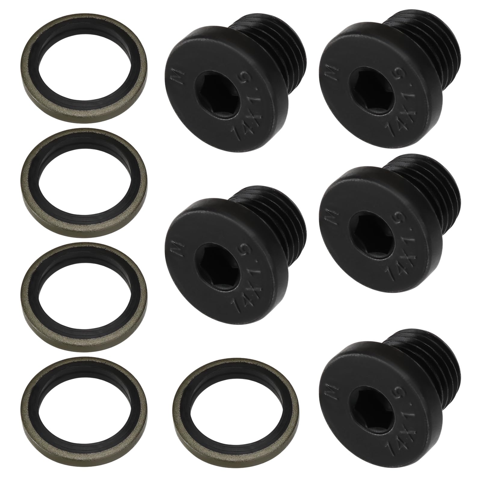 LT Easiyl 5 Stück Schwarze Ölablassschraube für die Ölwanne M14 X 1,5 Mm N 016 027 6 N 016 027 6 S Kompatibel mit Audi Kompatibel mit VW Kompatibel mit Porsche mit Dichtring von LT Easiyl