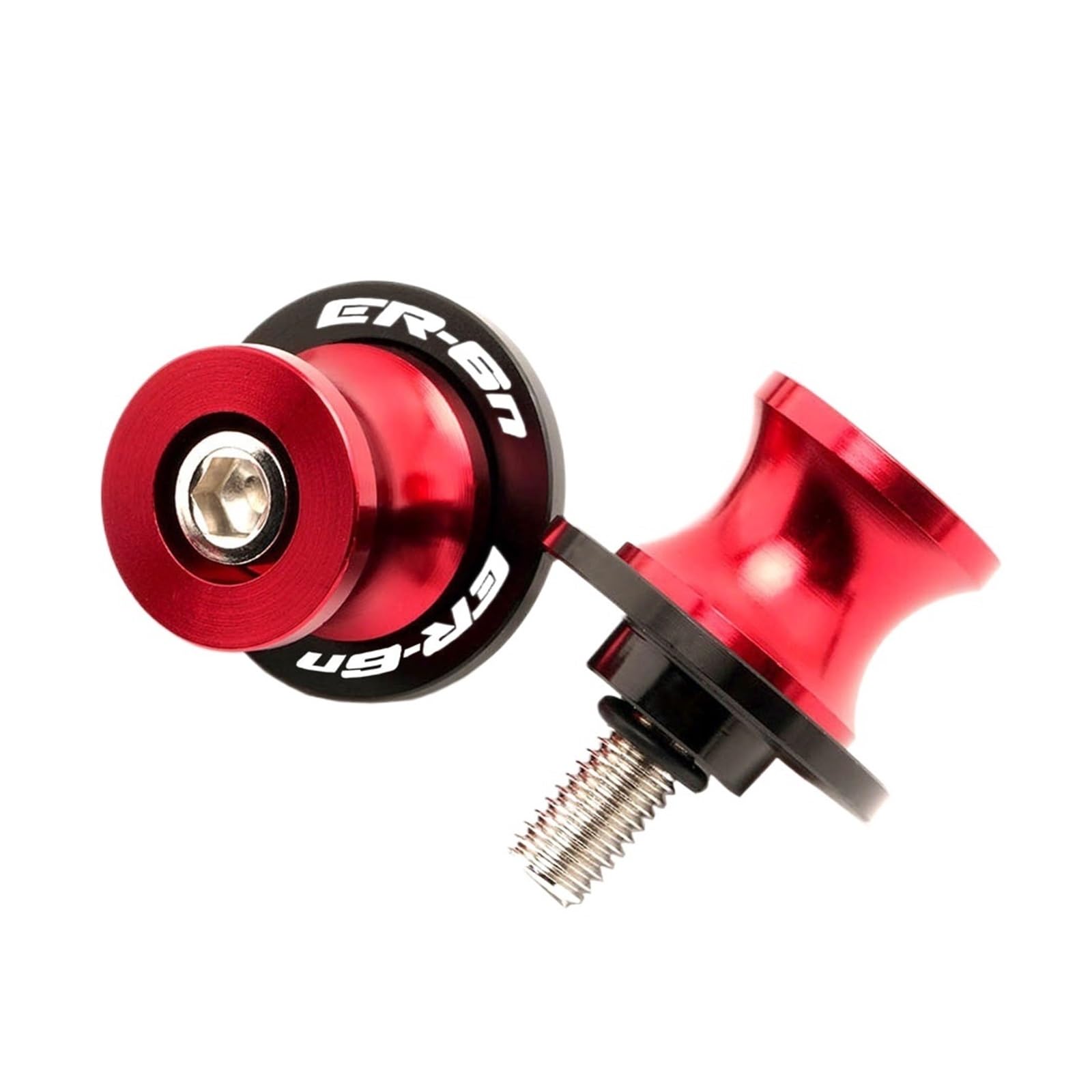 LTADX Motorrad CNC Zubehör Halterung Schraube 10mm Kipphebel Spool Slider Kompatibel Mit ER6N ER-6N 2006-2016(Red) von LTADX