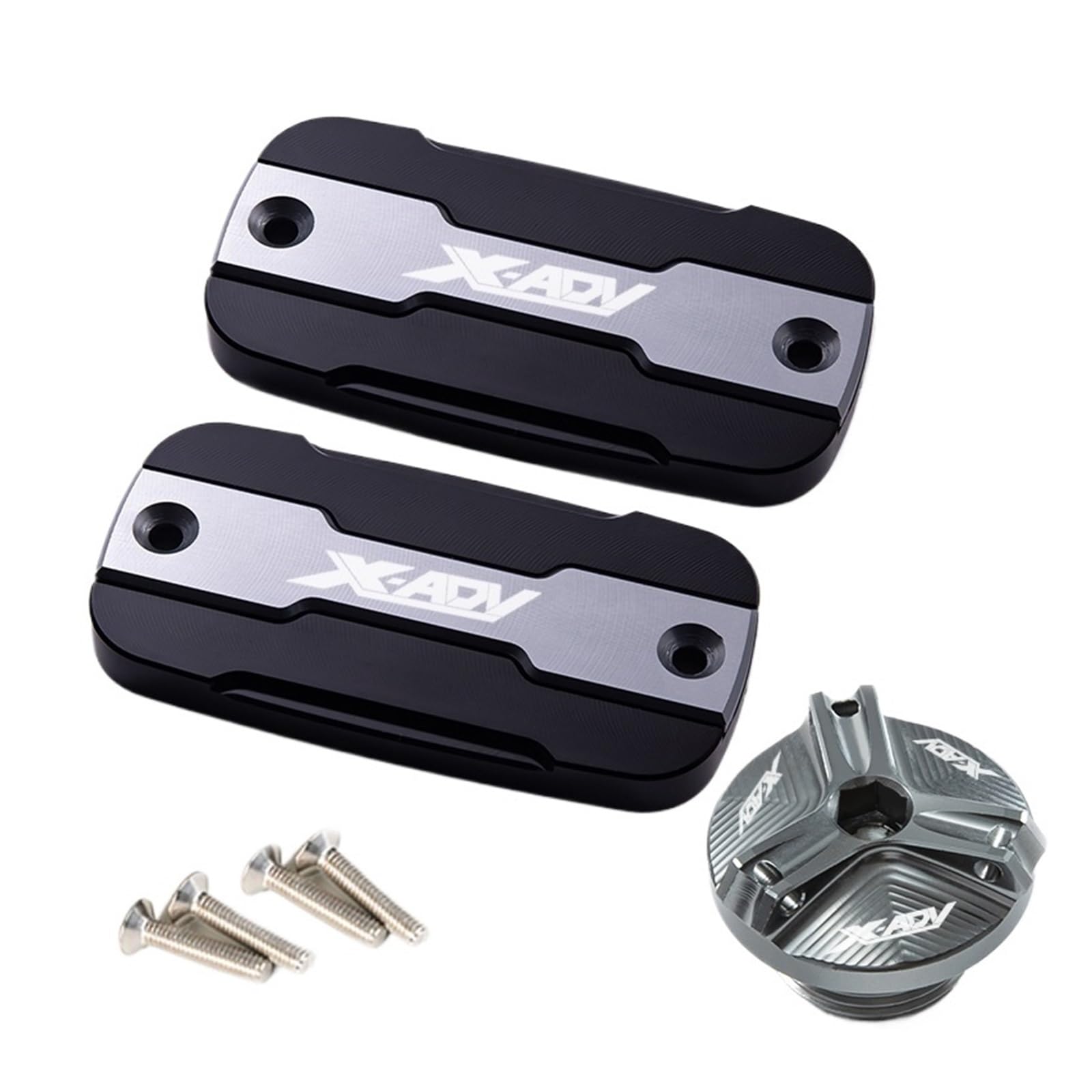 LTADX Motorradzubehör, Motorrad-Vorderradbremsflüssigkeitstankdeckel, Füllanschlussdeckel, kompatibel mit X-ADV 300 750 1000 2017–2023(A Set Titanium) von LTADX