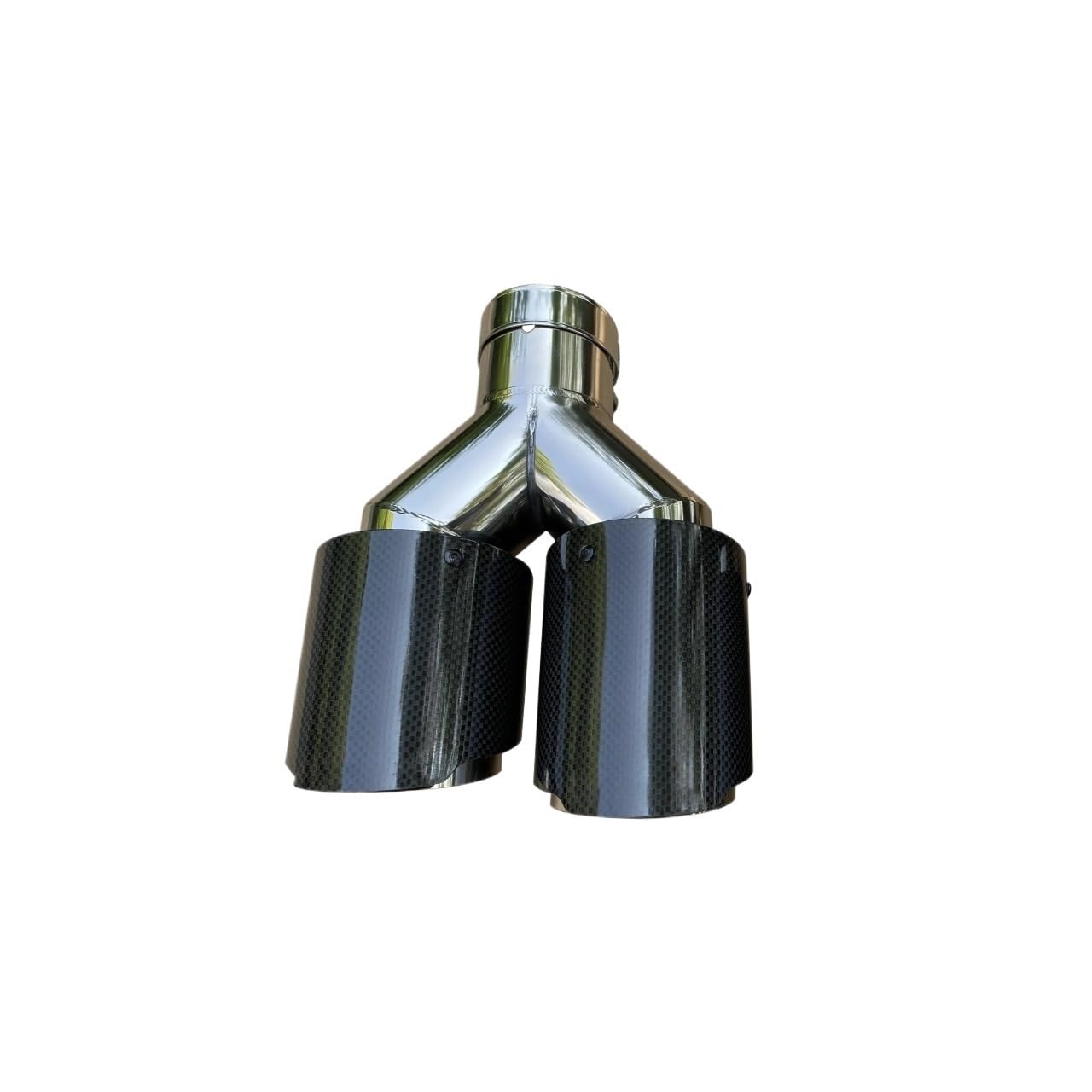 Auspuffendrohr 1 PC Automobil Universal Tail Throat Edelstahl Schalldämpfer Doppel-Outlet Auspuff Düse Spitze Endrohre von LTCZGRCI