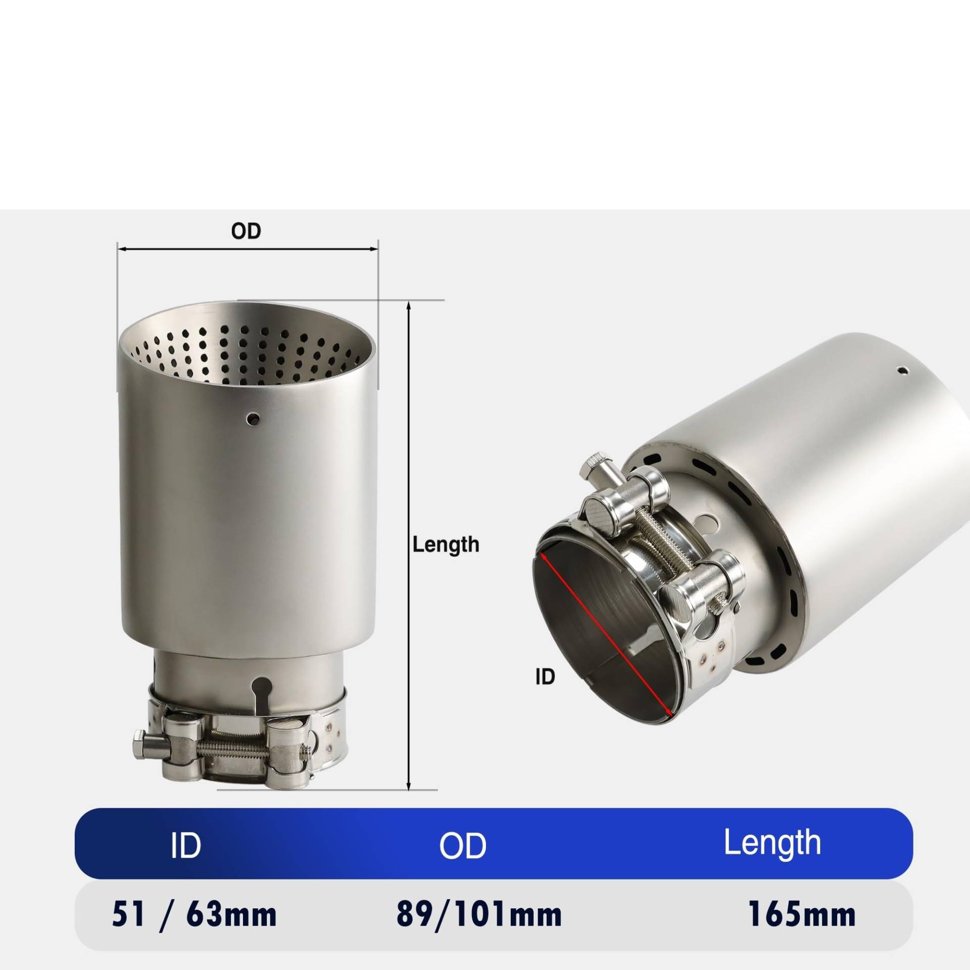 Auspuffendrohr Auspuffspitze Edelstahl Auto Schalldämpfer Endrohr Dekoration Düsen Schalldämpferrohr Endrohre von LTCZGRCI