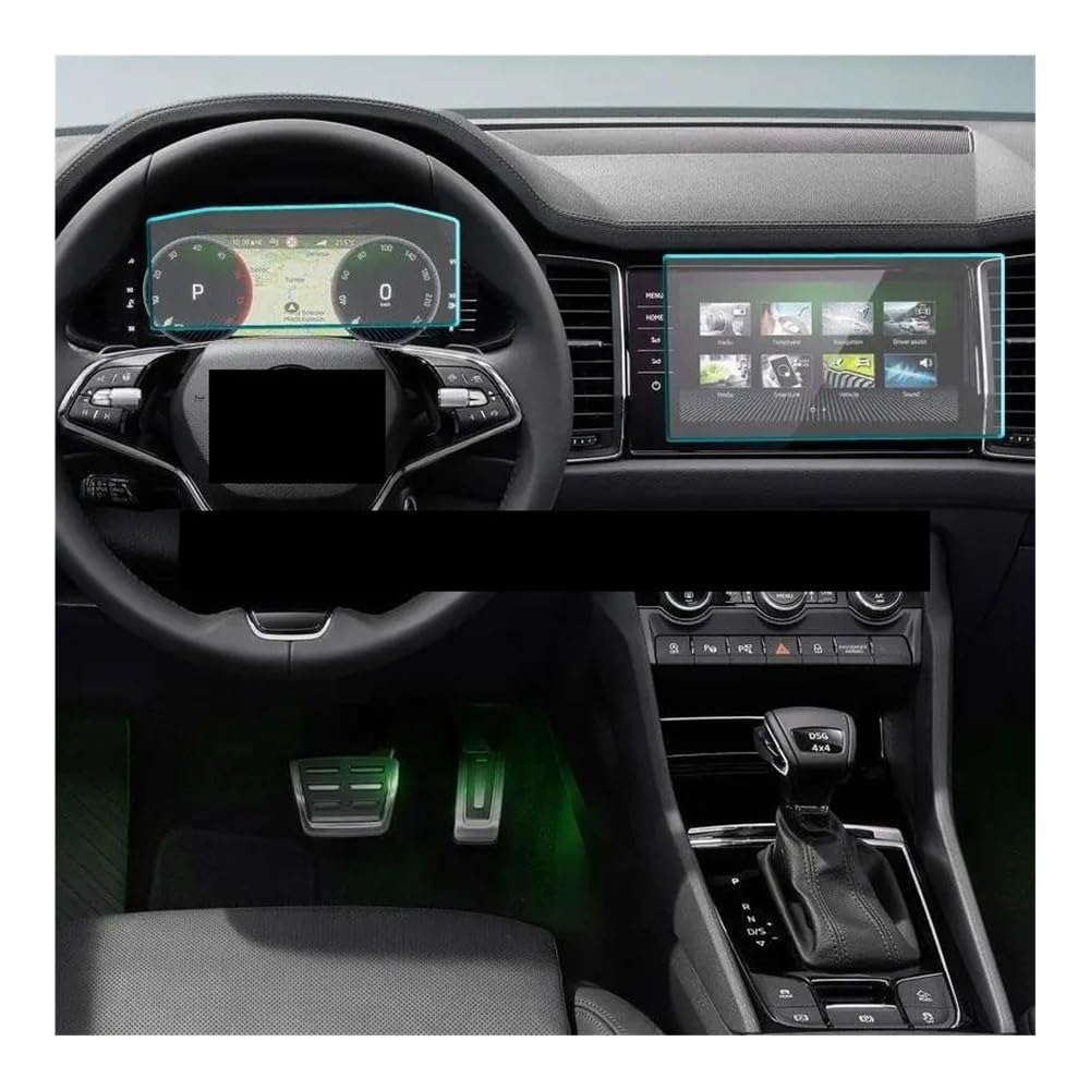 Instrumententafel Membran Auto Navigation Gehärtetes Glas Display-schutzfolie Dashboard Schutz Für Skoda Für Kodiaq 2021 Displayschutzfolie von LTCZGRCI