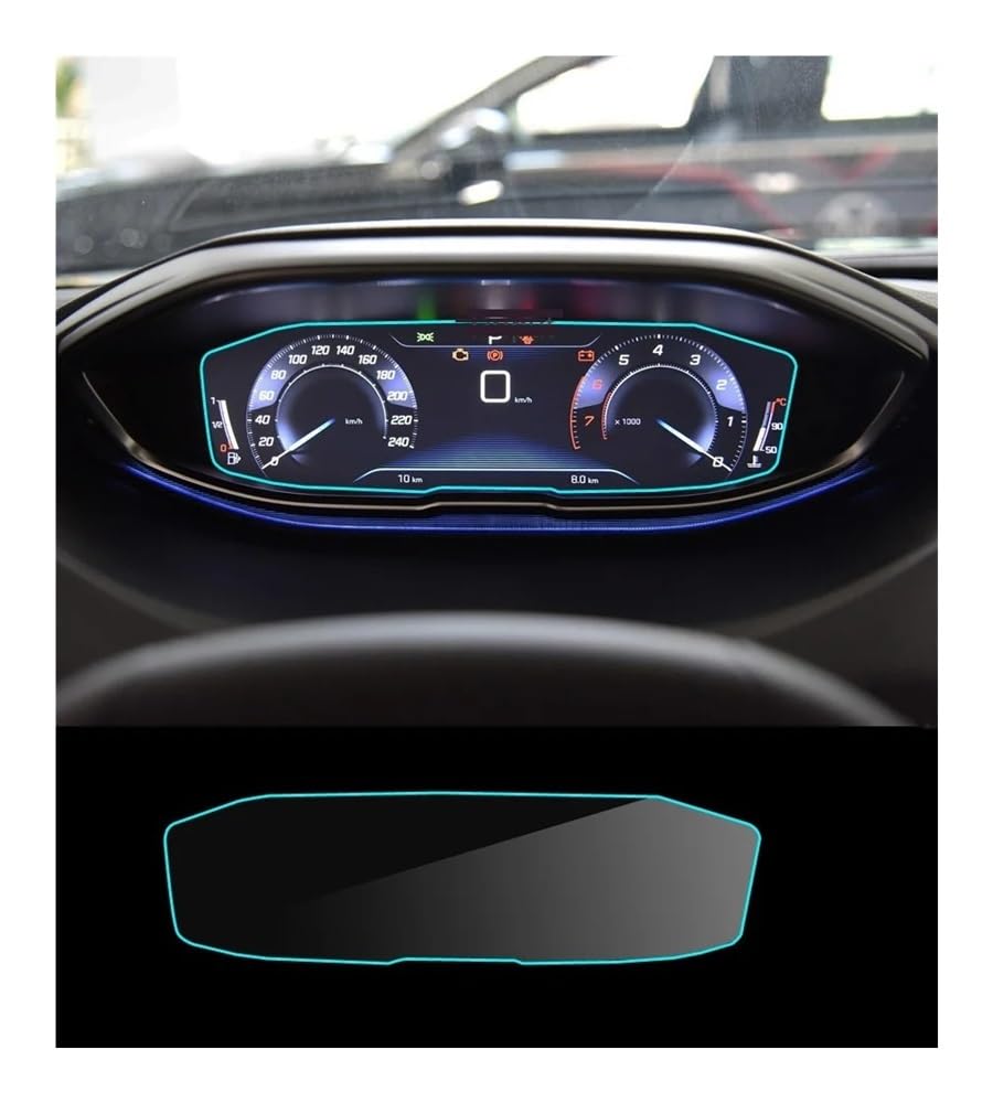 Instrumententafel Membran Auto Navigtion Displayschutzfolie Armaturenbrett Schutzfolie für Peugeot 3008 5008 2017-2020 Displayschutzfolie von LTCZGRCI