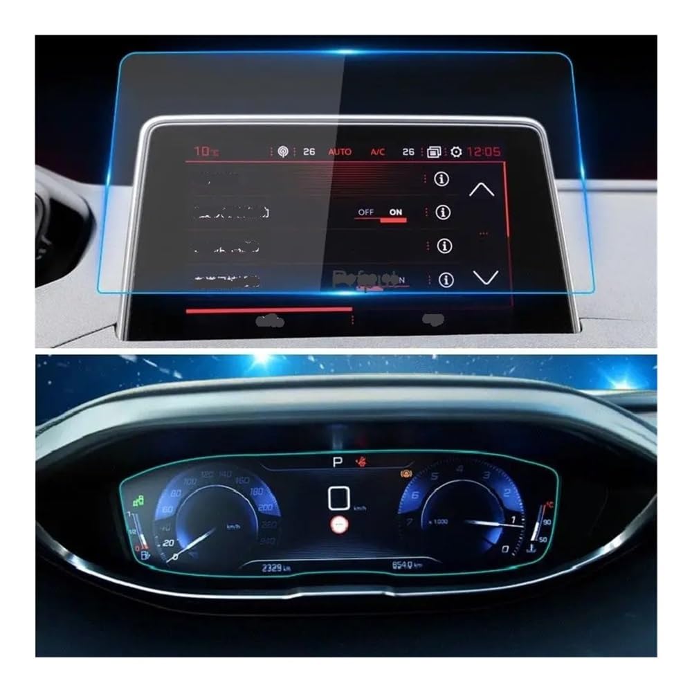 Instrumententafel Membran Auto Navigtion Displayschutzfolie Armaturenbrett Schutzfolie für Peugeot 3008 5008 2017-2020 Displayschutzfolie von LTCZGRCI