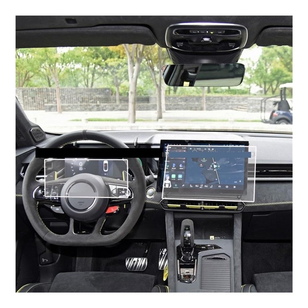 Instrumententafel Membran Displayschutz aus gehärtetem Glas für LYNK&CO 03 2023 12,8-Zoll-Auto-GPS-Navigation und 12,3-Zoll-Instrumentenfolie Displayschutzfolie von LTCZGRCI