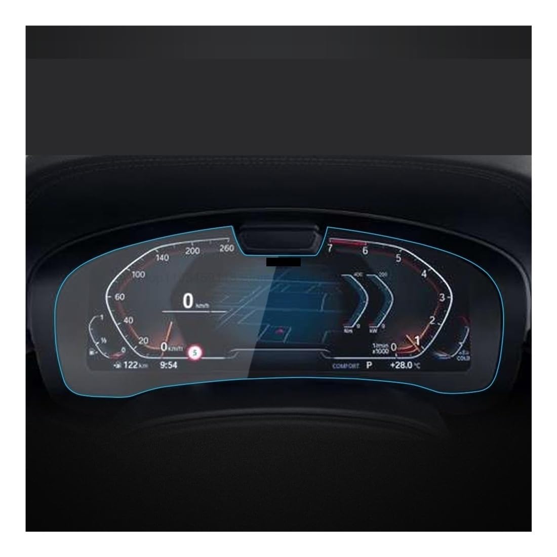 Instrumententafel Membran Displayschutzfolie aus gehärtetem Glas für G30 für G31 für 5er-Serie 2021–2022, Auto-GPS-Armaturenbrett Displayschutzfolie von LTCZGRCI