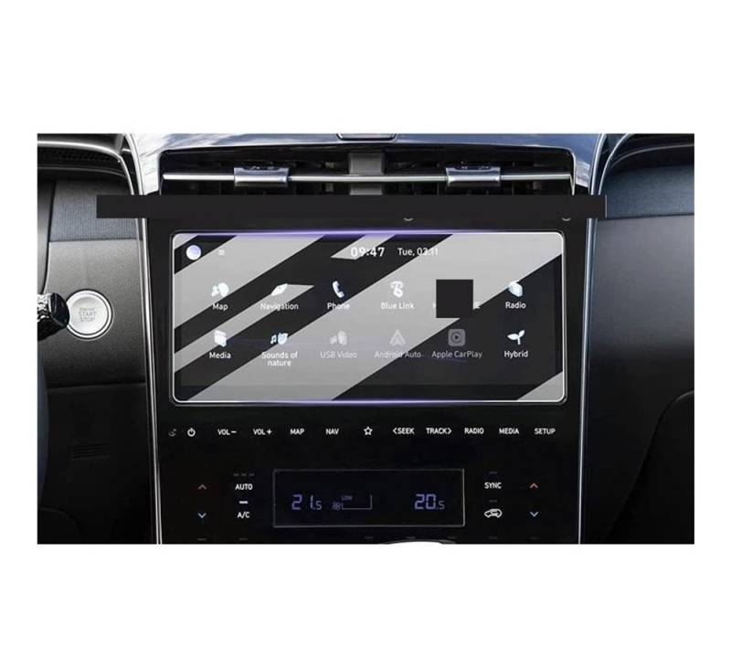 Instrumententafel Membran Displayschutzfolie aus gehärtetem Glas für Hyundai für Tucson für NX4 2021–2023, Auto-10,25-Zoll-GPS-Folie Displayschutzfolie von LTCZGRCI