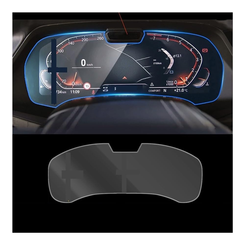 Instrumententafel Membran Für 5 Serie Für G30 Für G31 2019-2021 Auto Dashboard Instrument Panel Bildschirm Gehärtetes Glas Schutz Film Displayschutzfolie von LTCZGRCI