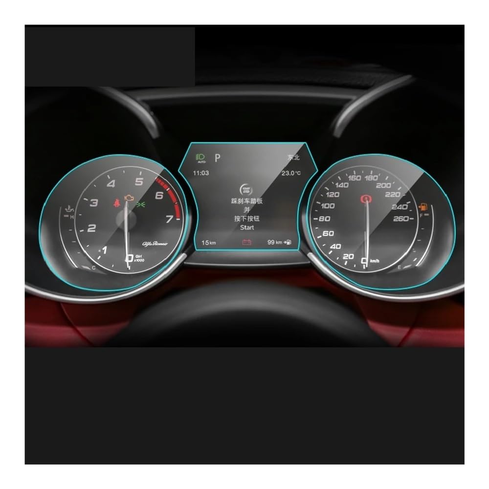 Instrumententafel Membran Für Alfa Für Romeo Für Stelvio Für Giulia 2015-2023 Instrument Panel Membran Bildschirm TPU Schutz Film Displayschutzfolie von LTCZGRCI