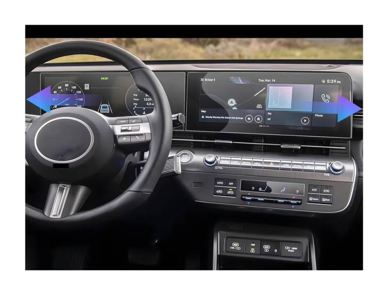 Instrumententafel Membran Für Hyundai Für Kona 2024 Auto 12,3 Zoll GPS Und Dashboard Touch Screen Schutz Film Zubehör Displayschutzfolie von LTCZGRCI