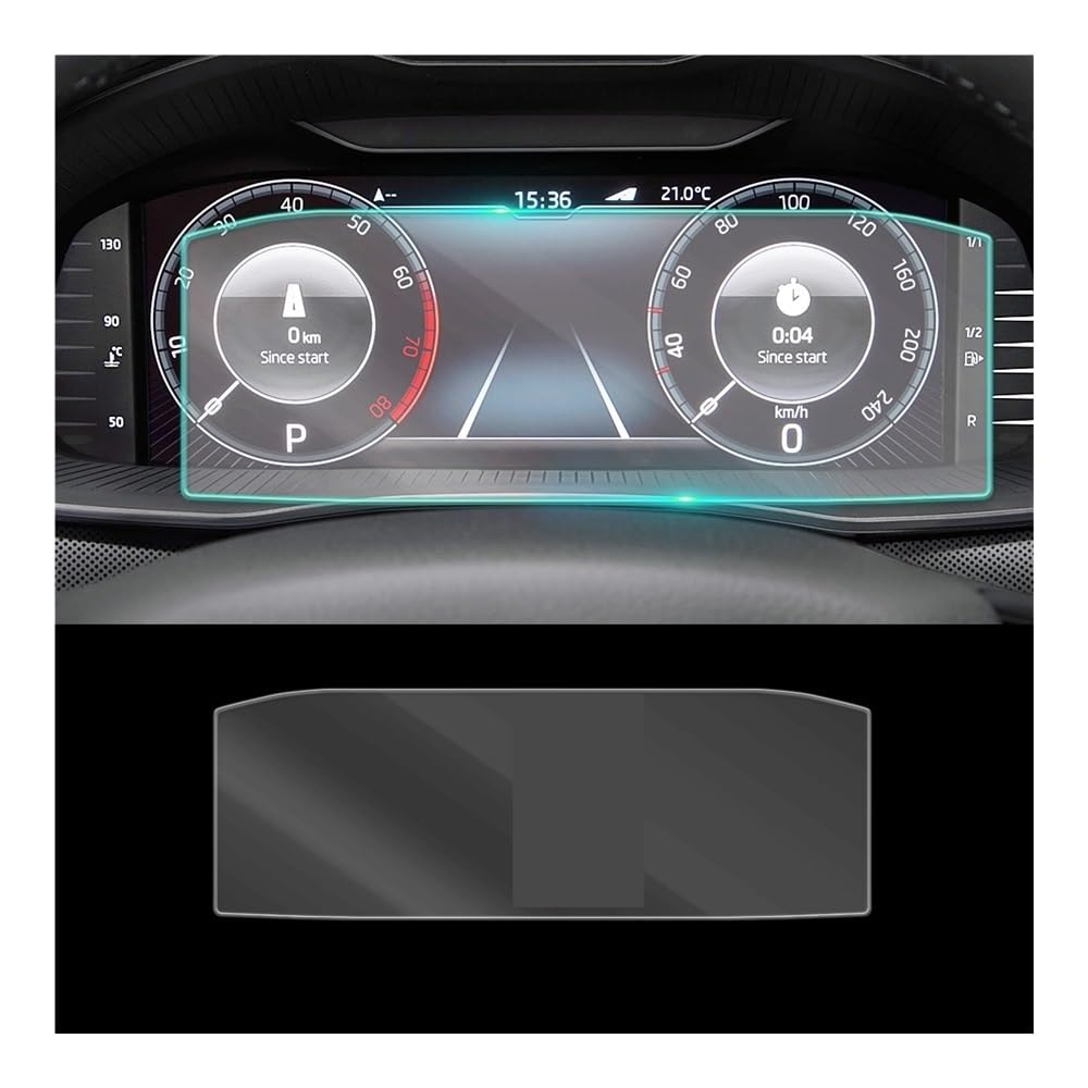 Instrumententafel Membran Für Skoda Für Kamiq 2019-2021 Auto Dashboard Instrument Panel Bildschirm Gehärtetes Glas Schutz Film Displayschutzfolie von LTCZGRCI