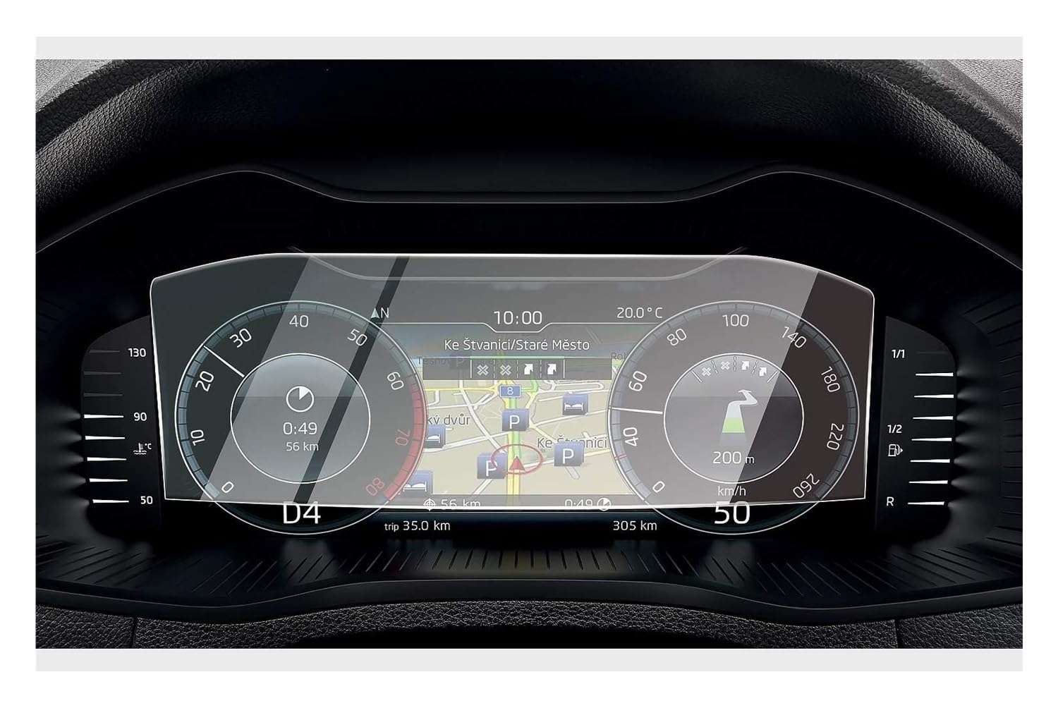 Instrumententafel Membran Für Skoda Für Superb 2019-2022 10,25 Zoll Auto Navigation Gehärtetem Glas Dashboard Screen Film Schutz Displayschutzfolie von LTCZGRCI