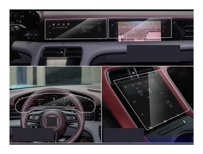 Instrumententafel Membran Für Taycan 2020–2022, Auto-GPS, gehärtetes Glas und Armaturenbrett-Displayschutzfolie Displayschutzfolie von LTCZGRCI