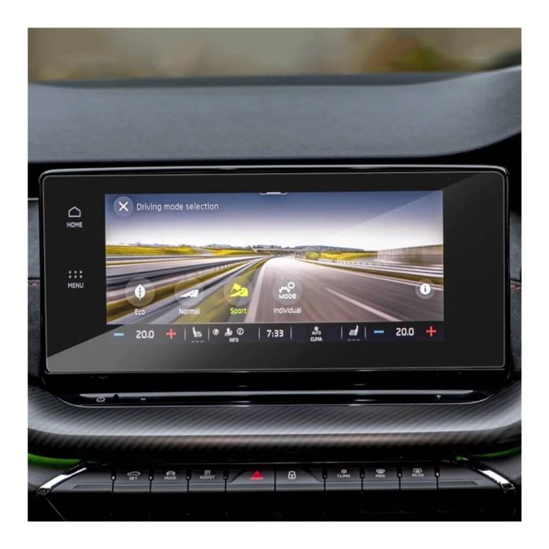 Instrumententafel Membran GPS-Bildschirm gehärtetes Glas Schutzfolie für Skoda für Octavia MK4 2020 Armaturenbrettfolie Displayschutzfolie von LTCZGRCI