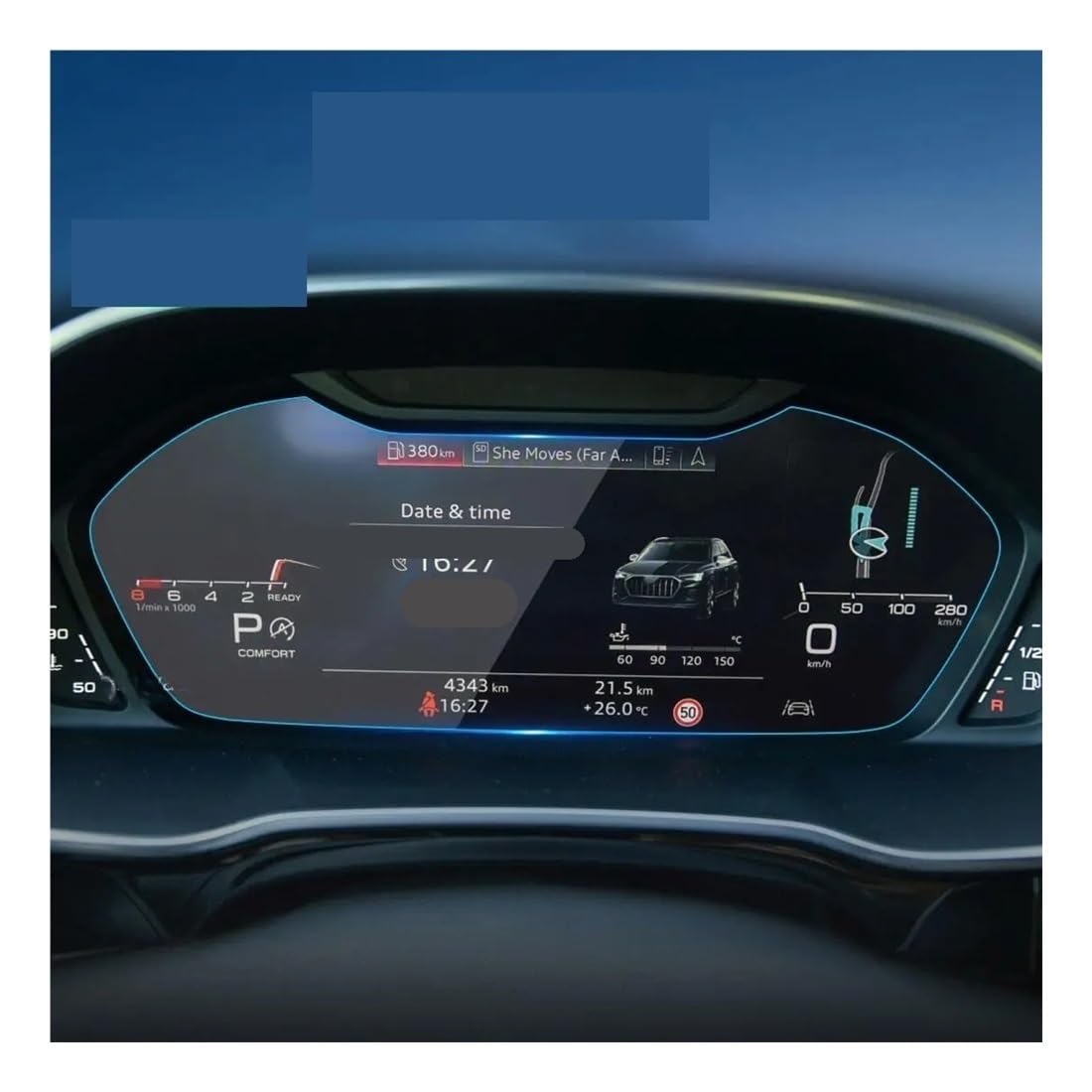 Instrumententafel Membran Gehärtetem Glas Bildschirm Schutz Film Für Q3 2021-2022 Auto Instrument Dashboard Innen Displayschutzfolie von LTCZGRCI