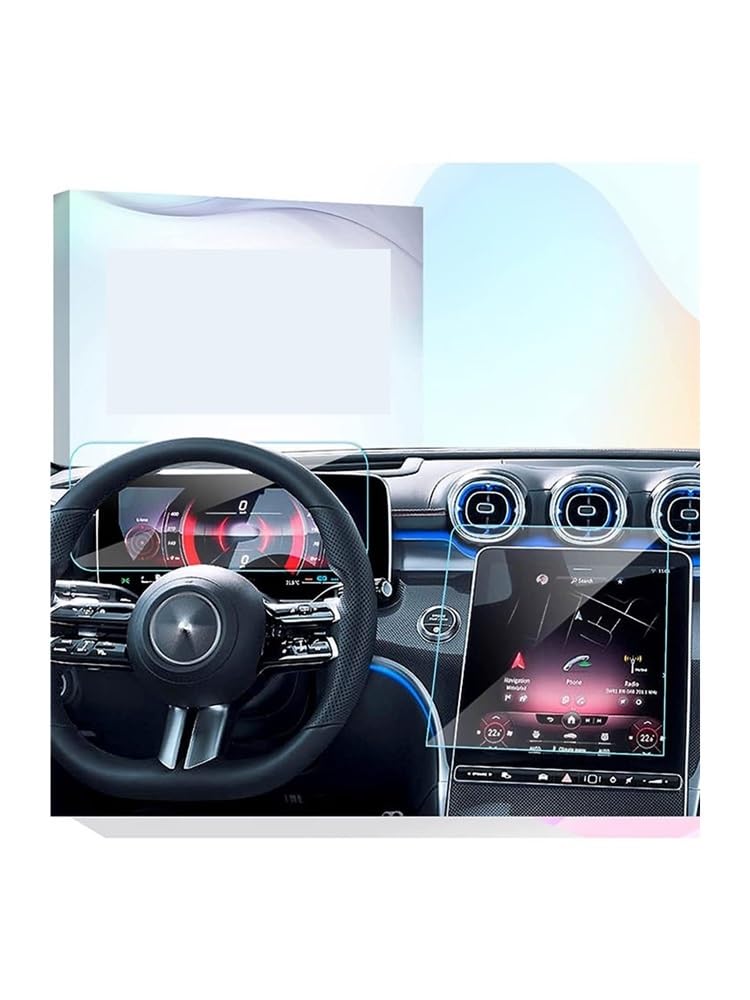 Instrumententafel Membran Gehärtetes Glas für Benz für C-Klasse für C250 2022–2024 Touchscreen und Digitale Instrumenten-Schutzfolie Displayschutzfolie von LTCZGRCI