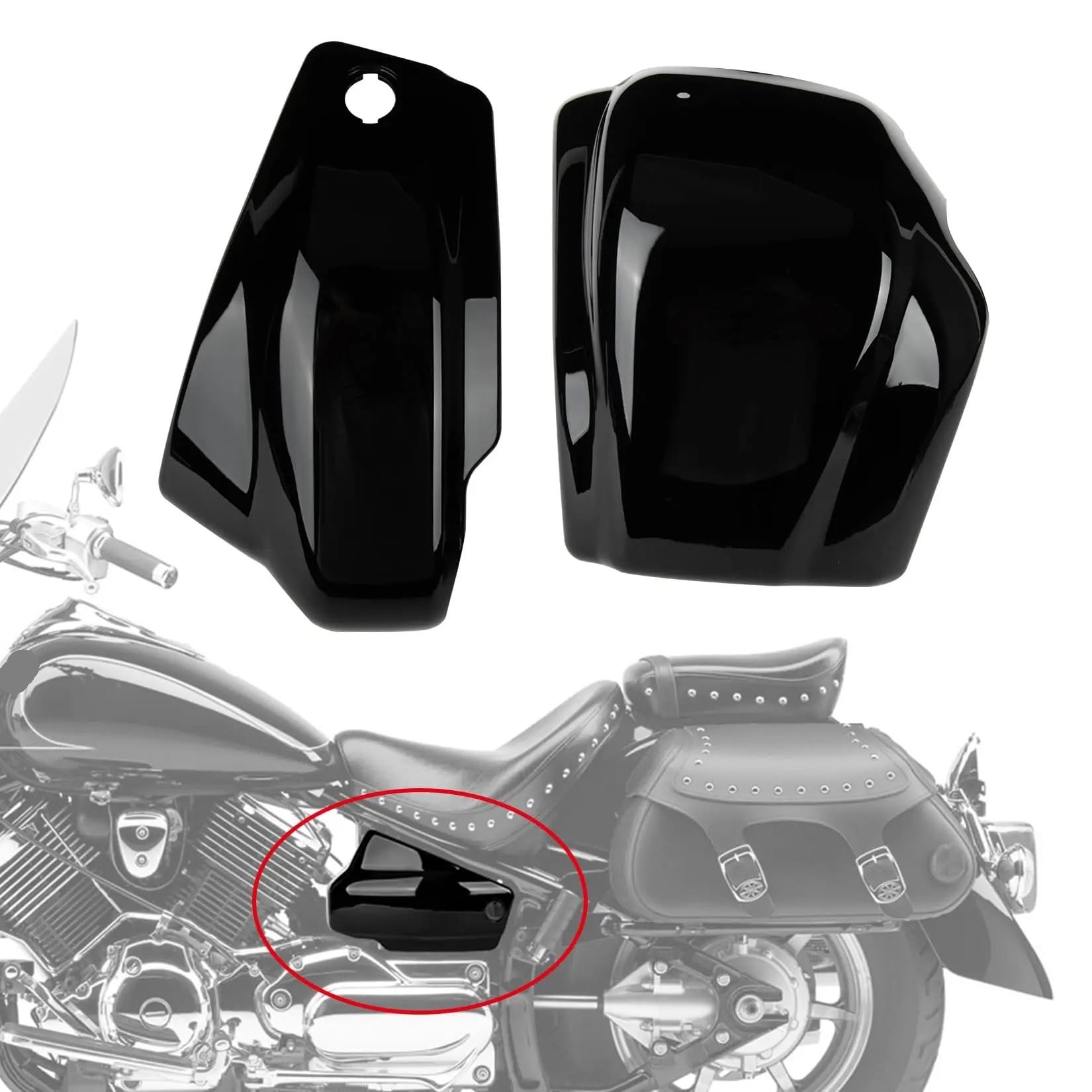 LTCZGRCI Motorrad Flügel Motorrad-Batterie-Seitenabdeckungen Verkleidungs-Seitenteil Für Für XVS 1100 1999–2011 Motorrad Winglets von LTCZGRCI