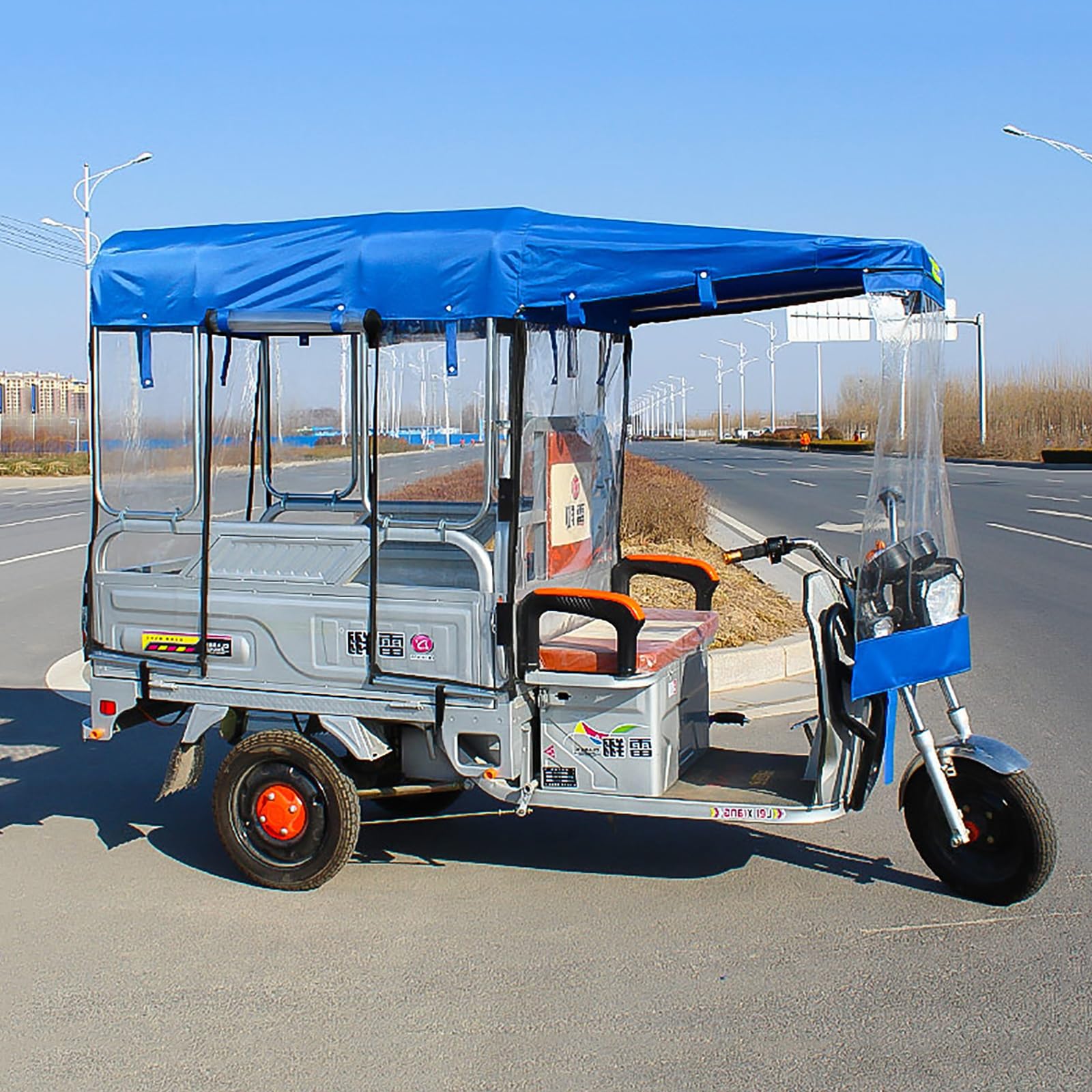 Motorrad-Sonnenschutzzelt, Dreirad-Abdeckung, wasserdicht, strapazierfähig, Dreirad-Abdeckung, Sanbengzi-Abdeckung für Erwachsene, Überdachung für elektrischen Dreiradrahmen, einfaches EIN- von LTFCFZQ