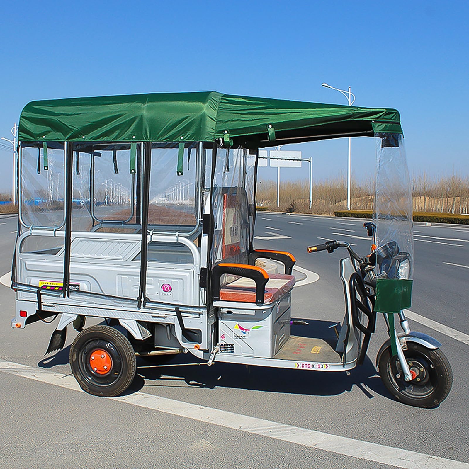 Motorrad-Sonnenschutzzelt, Dreirad-Abdeckung, wasserdicht, strapazierfähig, Dreirad-Abdeckung, Sanbengzi-Abdeckung für Erwachsene, Überdachung für elektrischen Dreiradrahmen, einfaches EIN- von LTFCFZQ