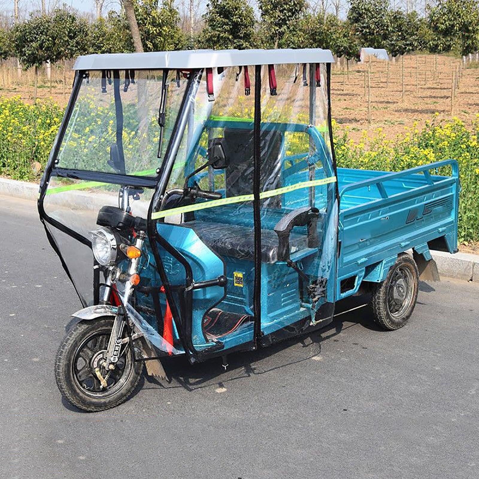 Motorrad-Sonnenschutzzelt, Dreirad-Abdeckungen, wasserdichte Außenaufbewahrung, reflektierende Sanbengzi-Abdeckungen, Regen-, Sonnen- und Winddichte Plane für das Rahmendach eines elektrisch von LTFCFZQ