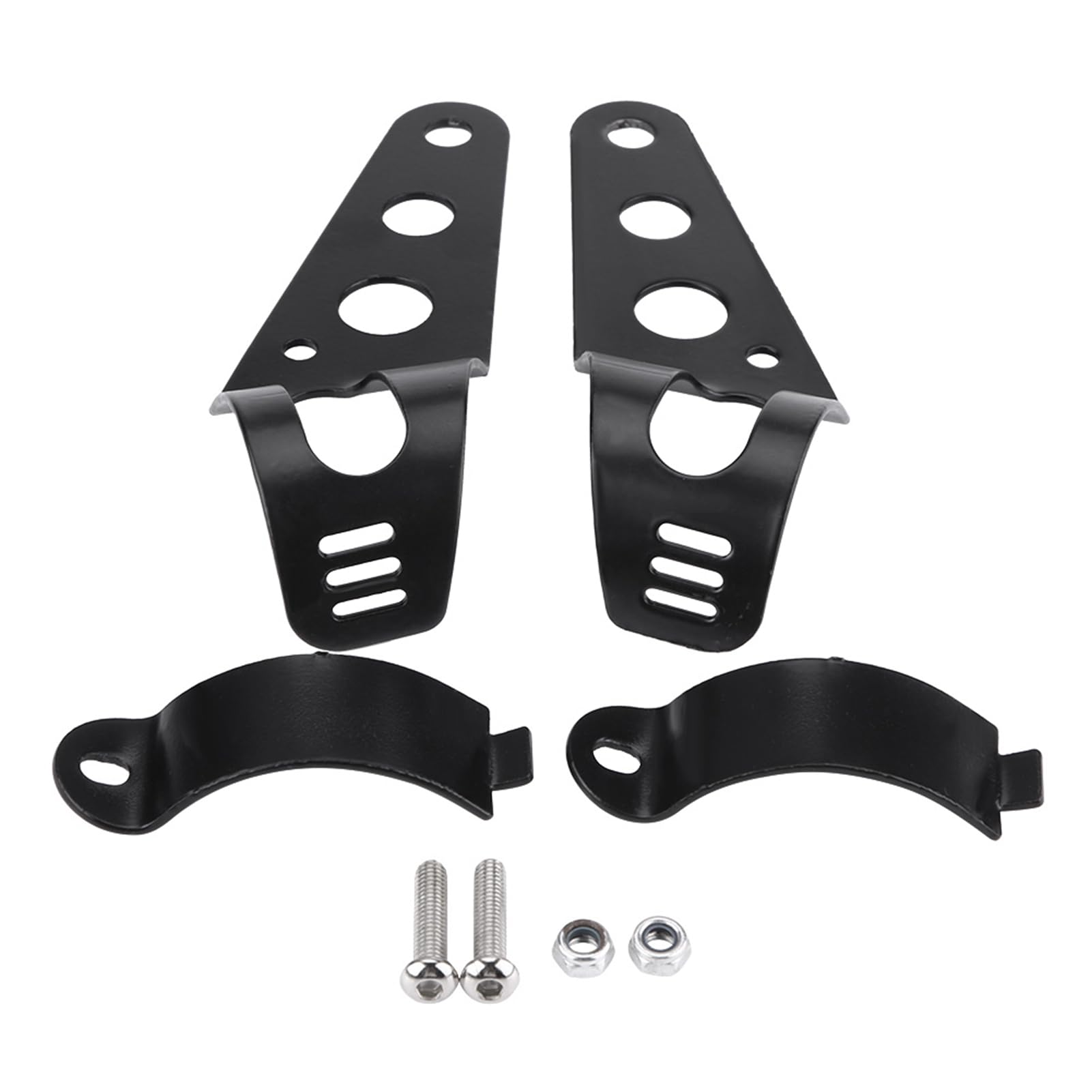 35–43 mm Halterungen für Vorderradgabellampen, Motorrad-Scheinwerferhalterung, Gabelrohrklemmen-Set für Cafe Racer (Black) von LTSQIN