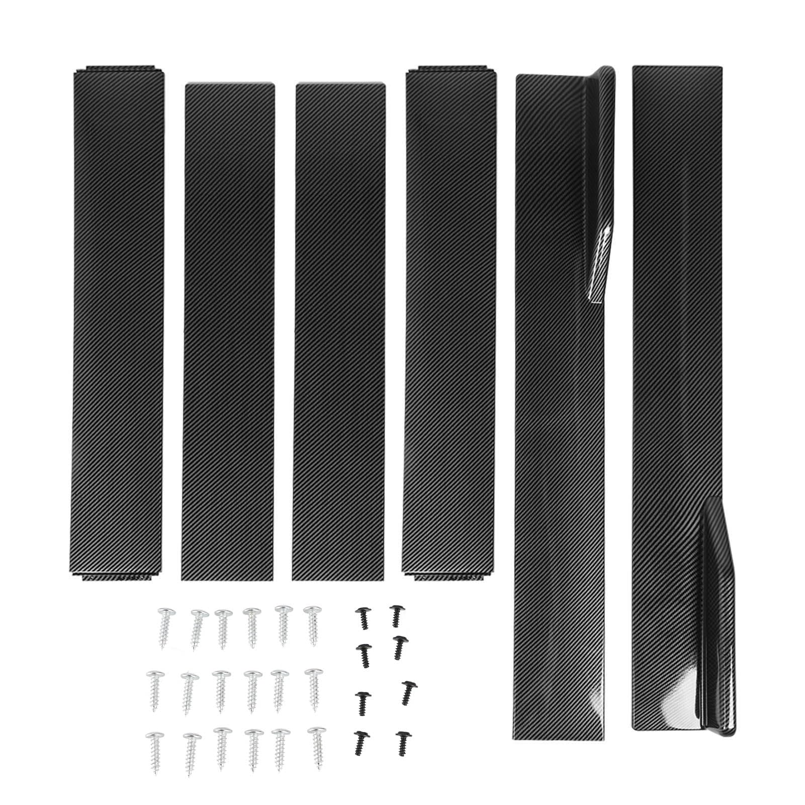 6PCS Auto-Seitenschweller, Karbonfasermuster, Karosserie-Styling-Seitenschweller, untere Seitenschweller für Autos, 3-teilige Seitenschweller, Winglets, Diffusoren, universell für (2m) von LTSQIN