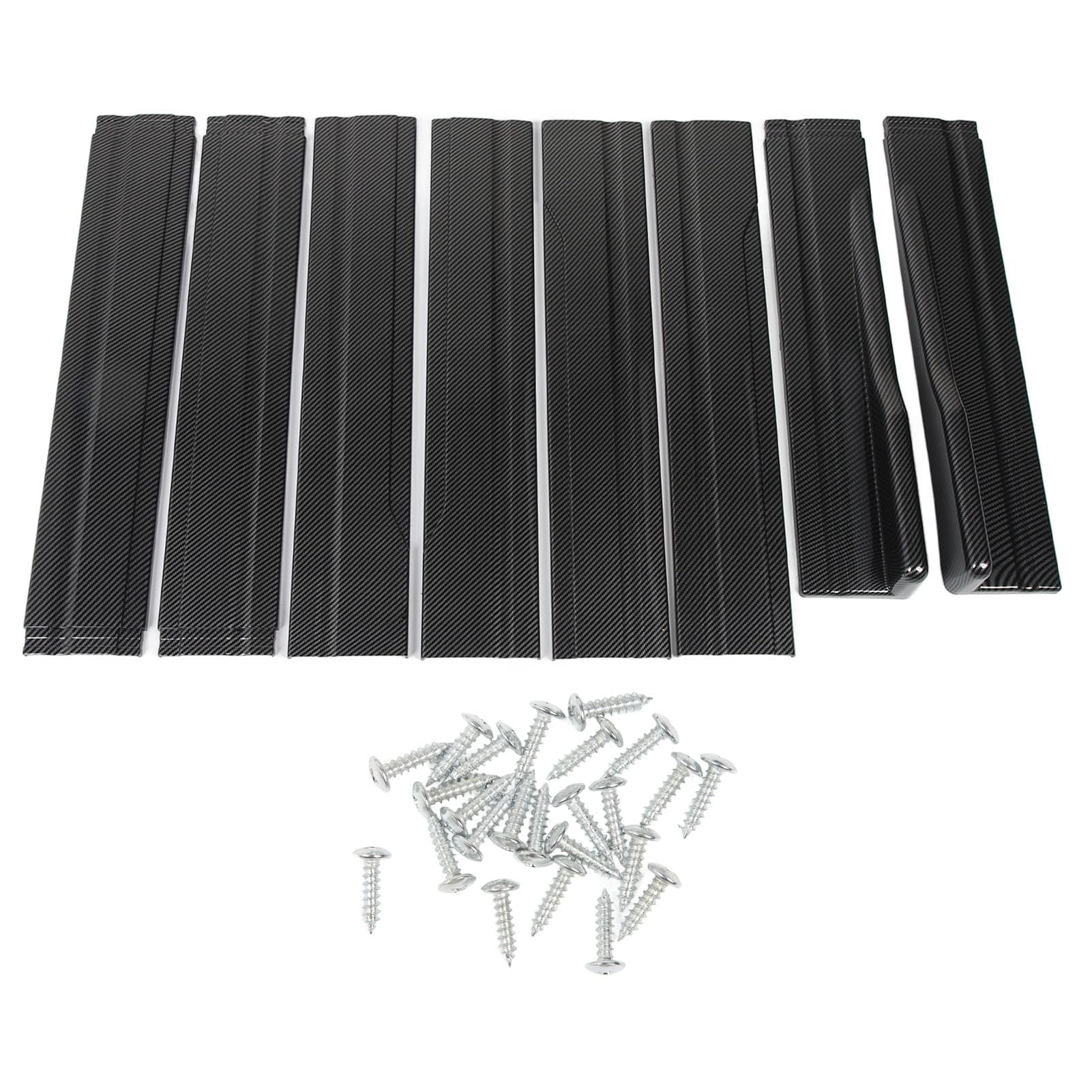 8PCS Auto-Seitenschweller, 218 cm, Karosserie-Styling-Seitenschweller, Auto-Unterseitenschweller, universeller Ersatz, Kohlefasermuster, Seitenschweller, Winglets, Diffusoren, von LTSQIN