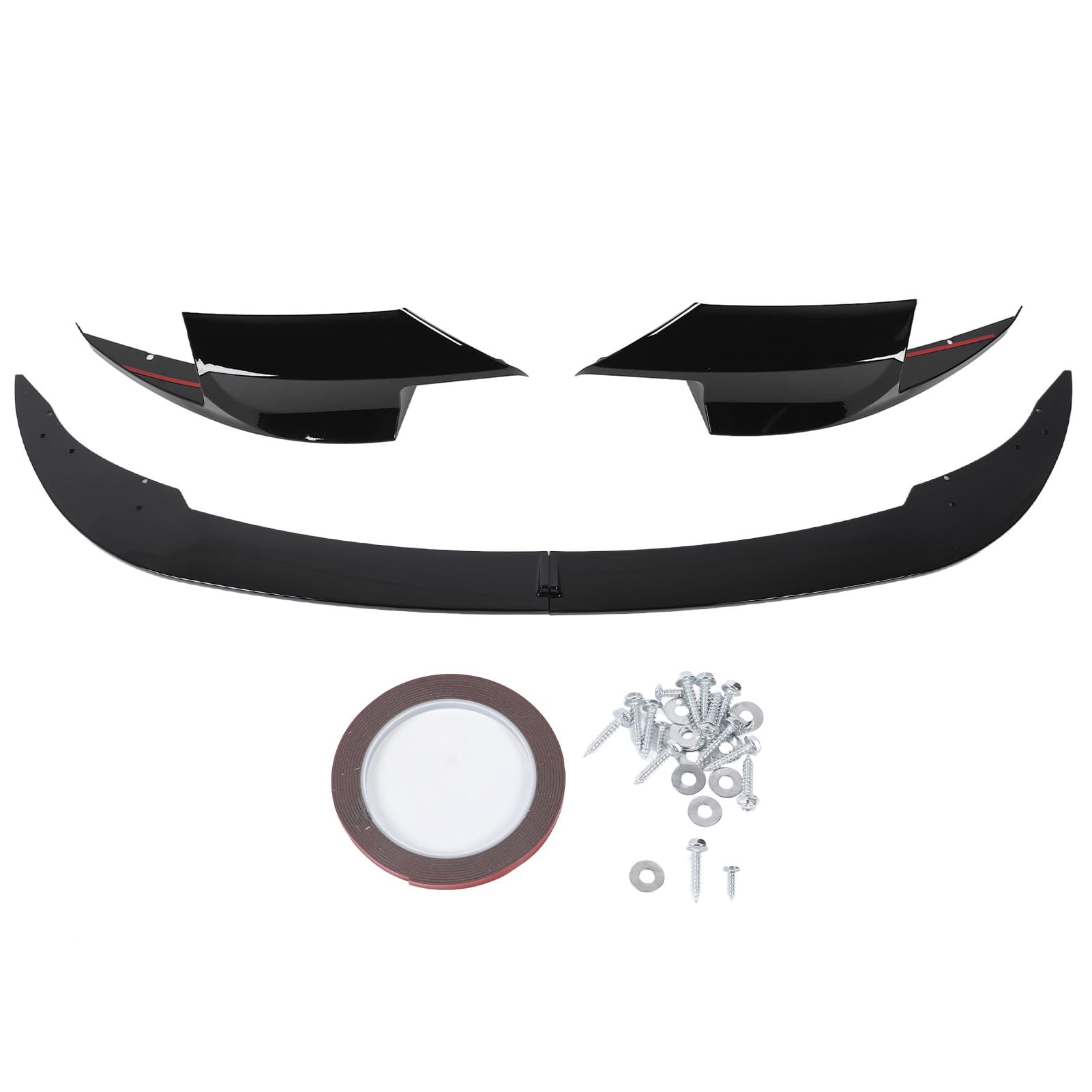 Front stoßstange Lip Spoiler Splitter,Front stoßstange Lip Spoiler Diffusor Set Dekorative Leichte Lippen Kinn Splitter, für 5 Serie F10 M5 2011 bis 2017 (Glänzendes Schwarz) von LTSQIN