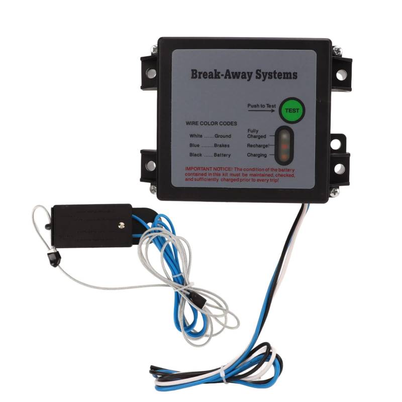 LTSQIN Anhängerbremsen-Abreißsystem, Seitenlast-Abschaltsystem mit Ladegerät und LED-Anzeige, elektrisches Abschaltsystem mit Schalter, 12-V-5-Ah-Batterie für Anhänger, Wohnwagen von LTSQIN