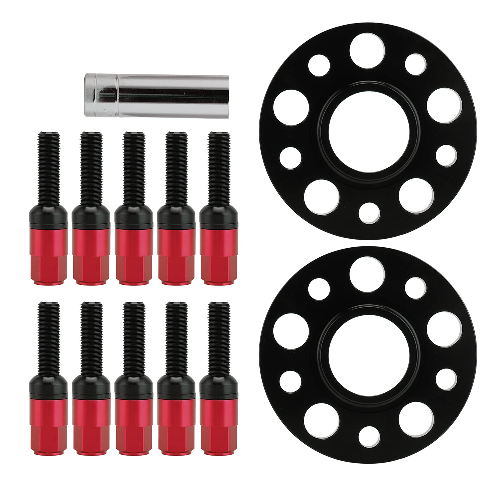 LTSQIN Auto-Rad-Distanzscheiben-Set, Rad-Adapter-Set, Rad-Adapter-Set M14 x 1,25 mit 20 mm Flansch-Ersatz für 1er F40 2019–2020 (Rojo) von LTSQIN