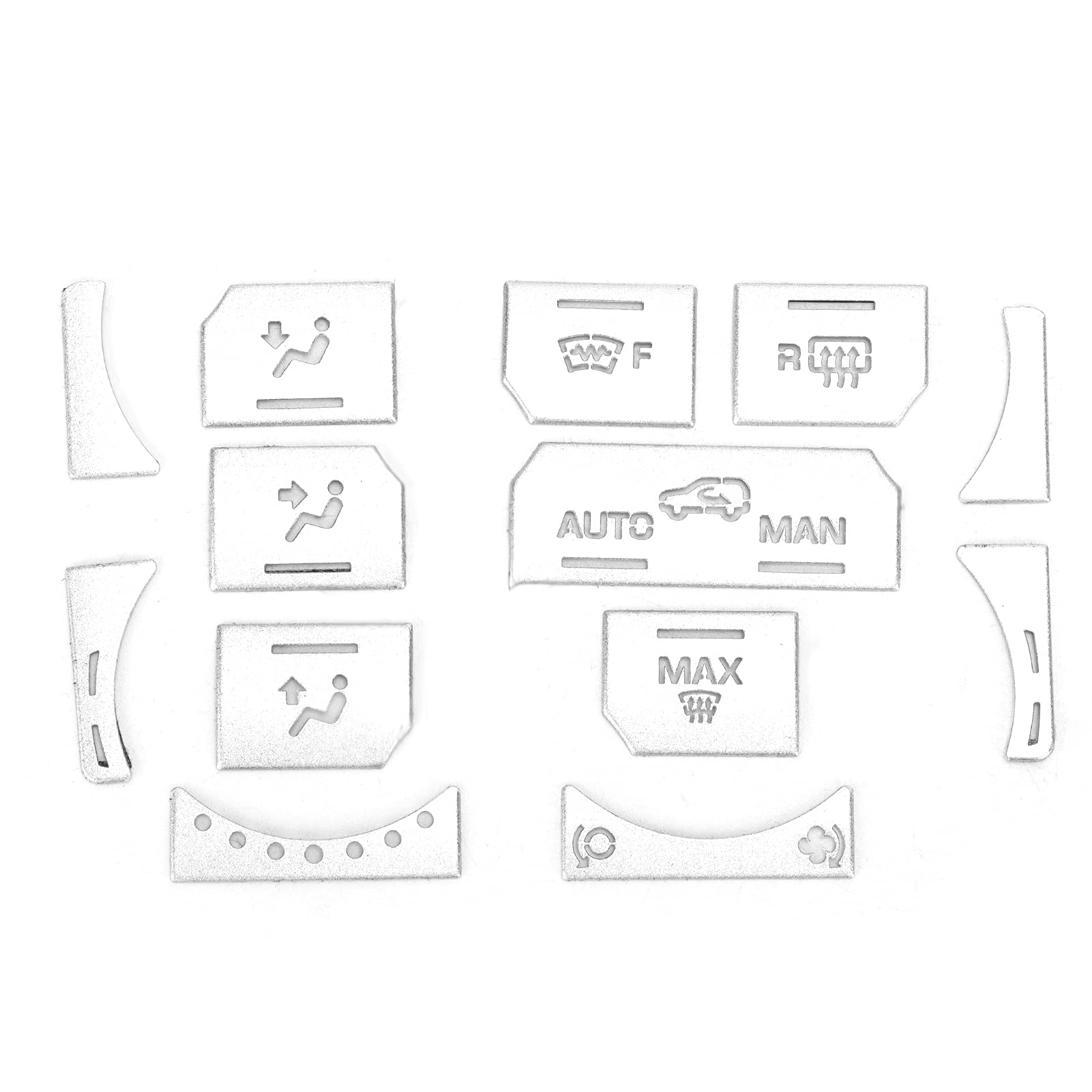LTSQIN Fensterheber-Schalter-Aufkleber, Fensterheber-Panel-verkleidung, 13-teiliges Set, Klimaanlage-Schalter-Abdeckung, silberfarbener Ersatz für Autozubehör von LTSQIN