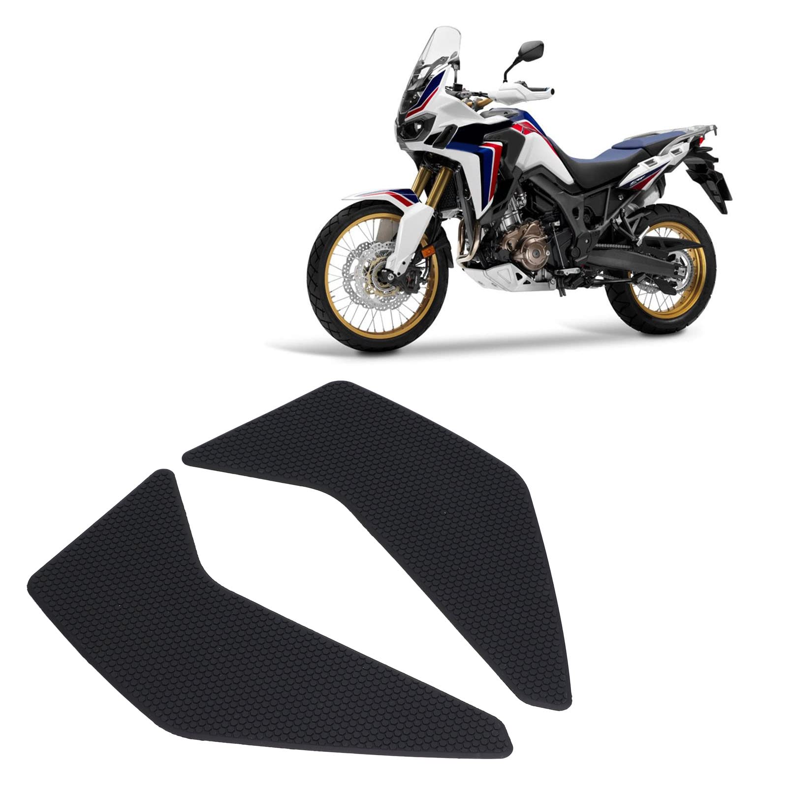 LTSQIN Motorrad-Kraftstofftank-Aufkleber, Schwarz Powersports Gastankschutz Motorrad-Kraftstofftank-Pad-Kit Motorrad-Benzintank-Aufkleber für Africa Twin Crf1000l 2016-2020 von LTSQIN