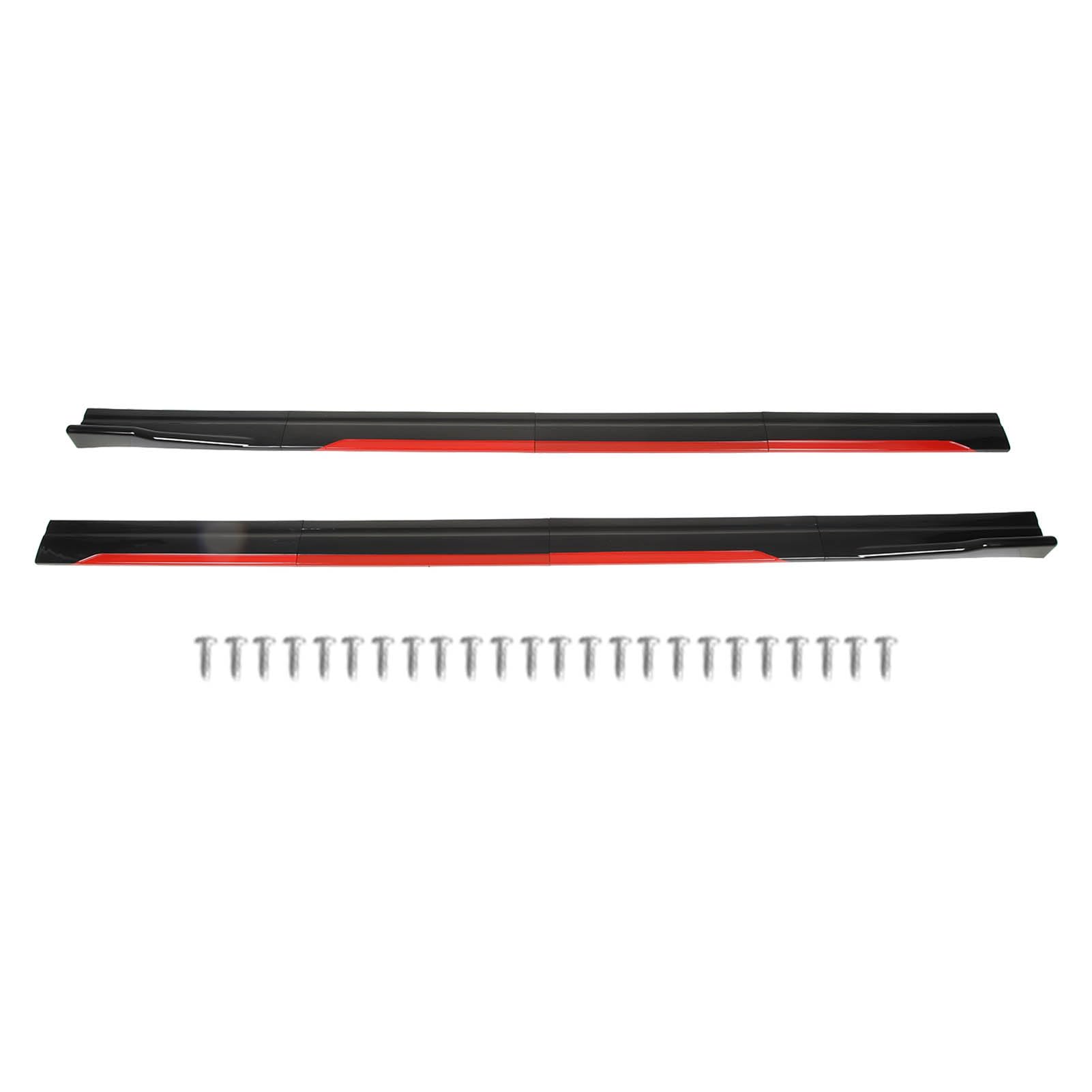 Universal Car Body Styling Side Rock, 8PCS Car Body Styling Side Rock Bright Black Red Trim Splitter Diffusor Winglet Universal für Auto von LTSQIN