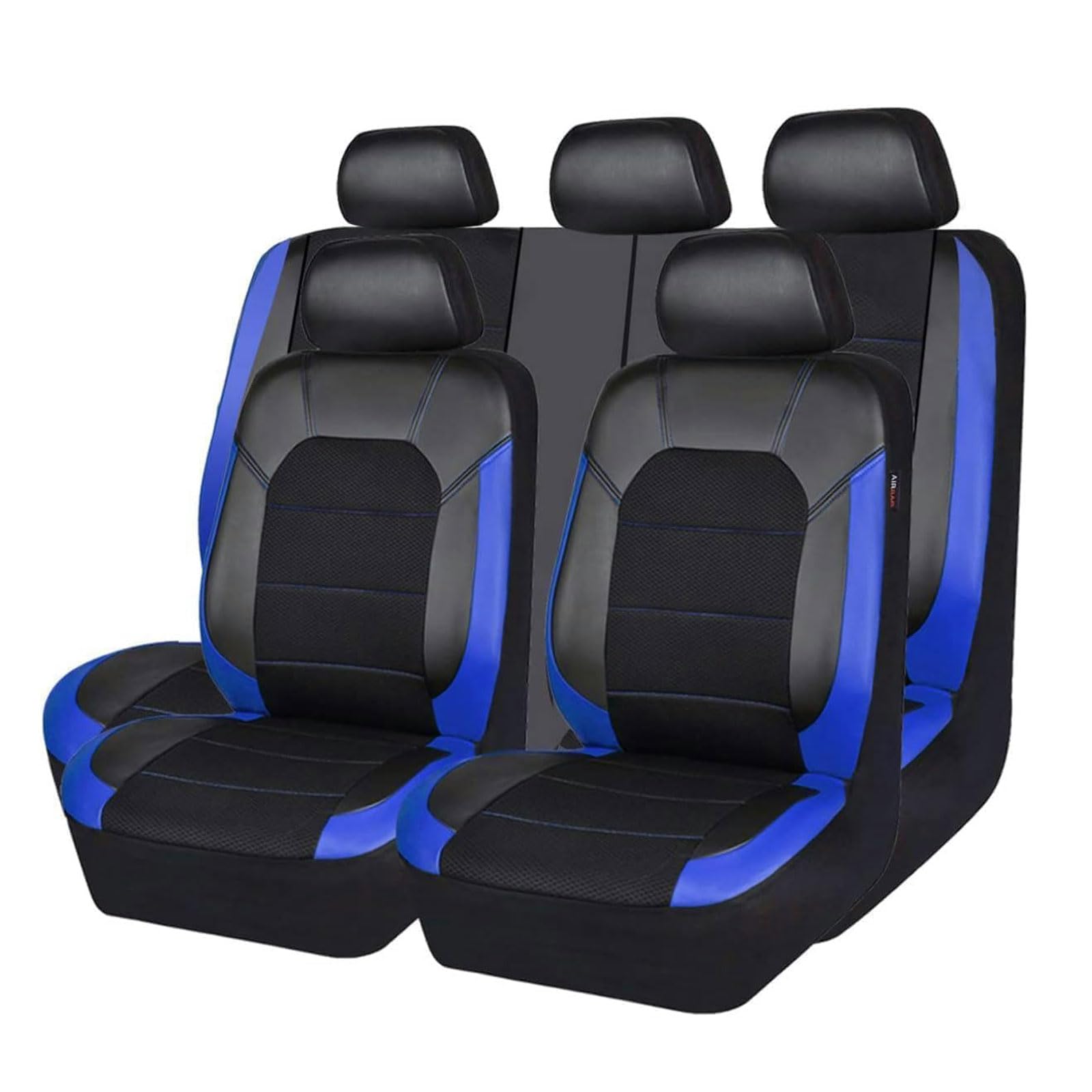 LTSRLL Autositzbezüge für Nissan Bluebird 2016 2017 2018 2019 2020, 9 Stück Leder Auto Sitzbezüge Set Wasserdicht Bequem Sitzschutz Innenzubehör,Blue von LTSRLL