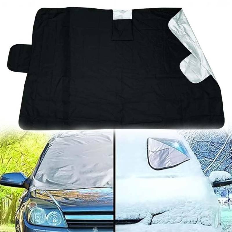 LUCKKY All-Weather Sunshade Ice Cover, All Seasons Sunshade Eisdecke, Heavy-Duty und umkehrbarer Windschutzscheibenschutz, Schützt vor Hitze und Schnee Kommt mit Anti-Diebstahl-Panels von LUCKKY