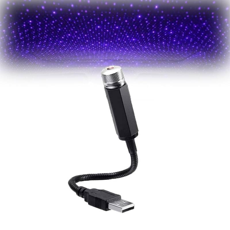 Mini Led Projection Lamp Star Night,LED Auto Decke Starlight,Emrefashion Auto und Hausdecke Romantisches USB-Nachtlicht,Innenraum Atmosphäre Sternenlicht,Romantisches Mini USB Projektorlicht (Lila) von LUCKKY