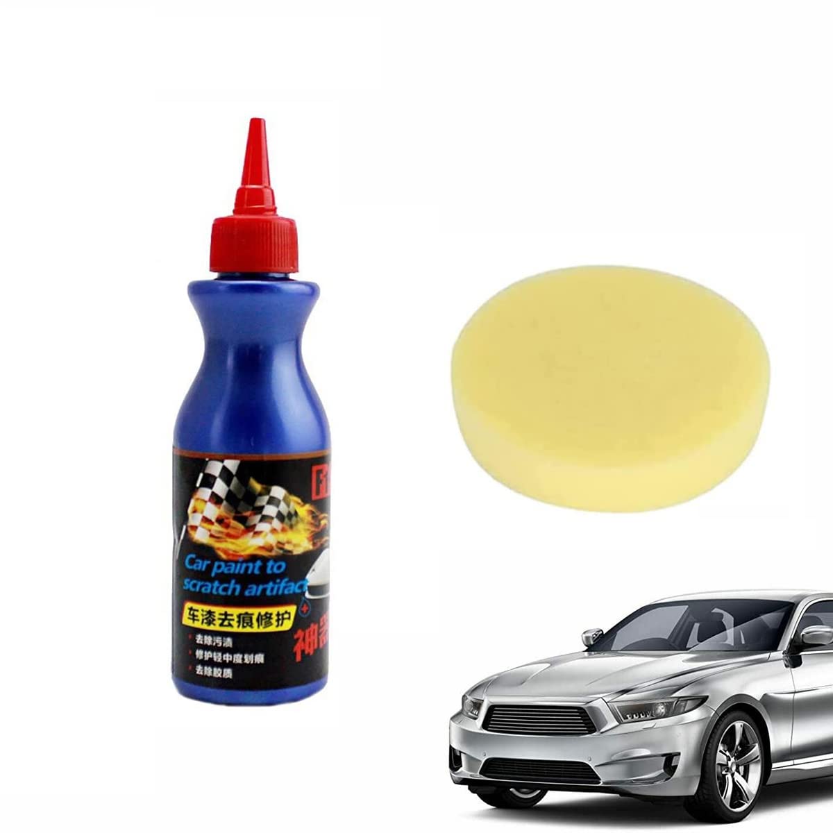 Peachloft Car Scratch Remover, Peachloft Autokratzerentfernern, Auto Kratzer Entfernen Reparatur, Autokratzer-Reparaturpaste, Auto Polituren Set, Autoreinigung,Reparieren Sie Lackkratzer (1 Set) von LUCKKY