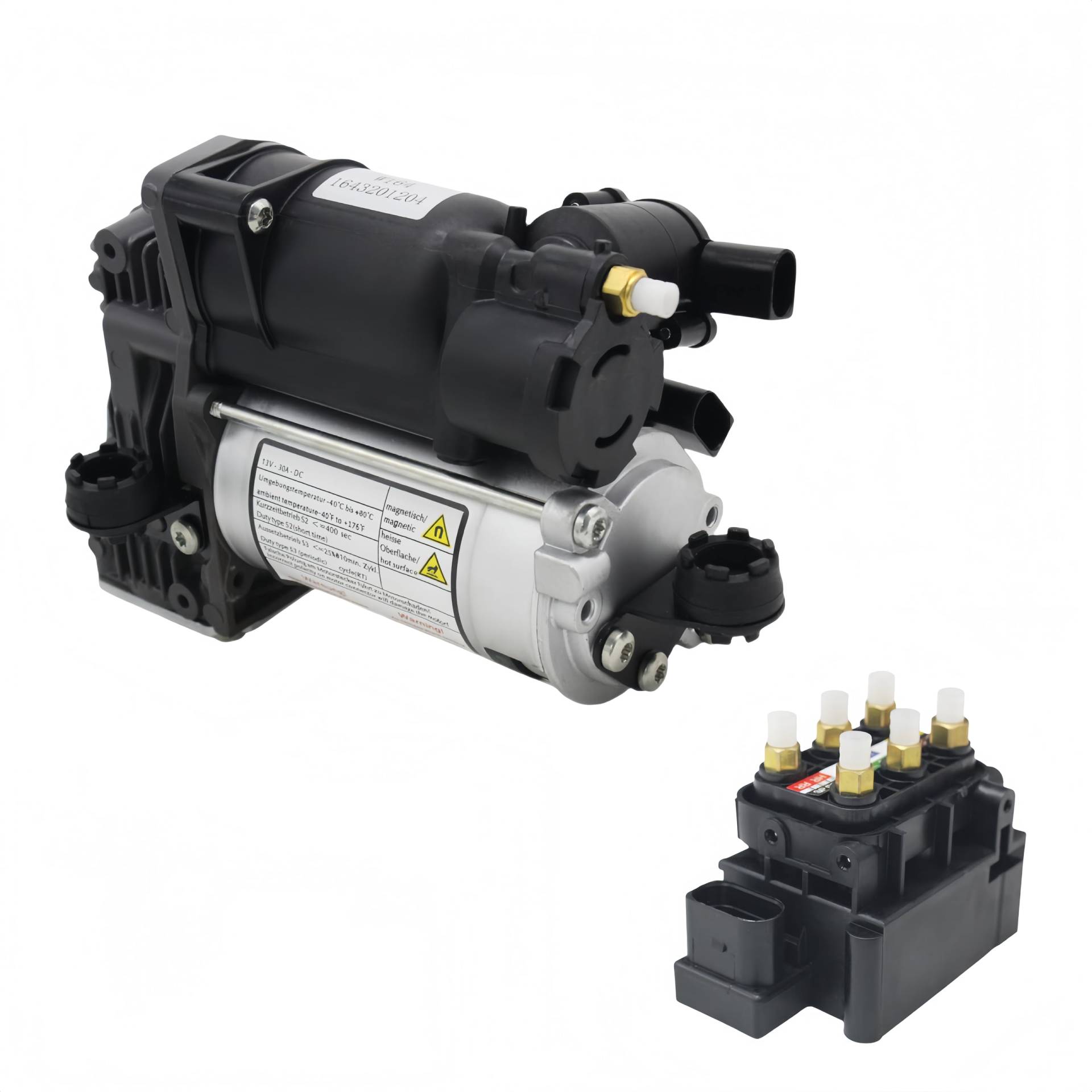 LUFASODERLING Luftfederung Kompressor Pumpe mit Ventilblock Für Mercedes Benz W164 W221 S-Klasse S350 S400 S450 S550 S600 S63 S65 AMG 2005-2013 Für CL550 CL600 CL63 CL65 AMG OEM 2123200358 2213201604 von LUFASODERLING