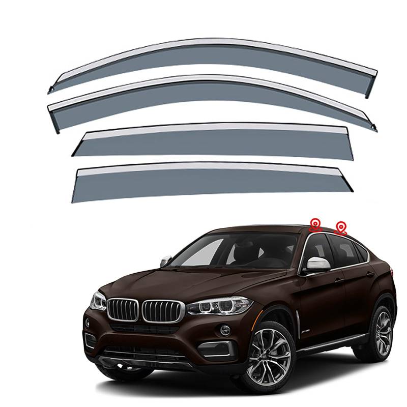 Auto-Windabweiser für BMW X6 F16 2015–2019, Autofenster-Regenschutz, scheue Deflektoren, Sonnenblenden, Zubehör von LUGIWN
