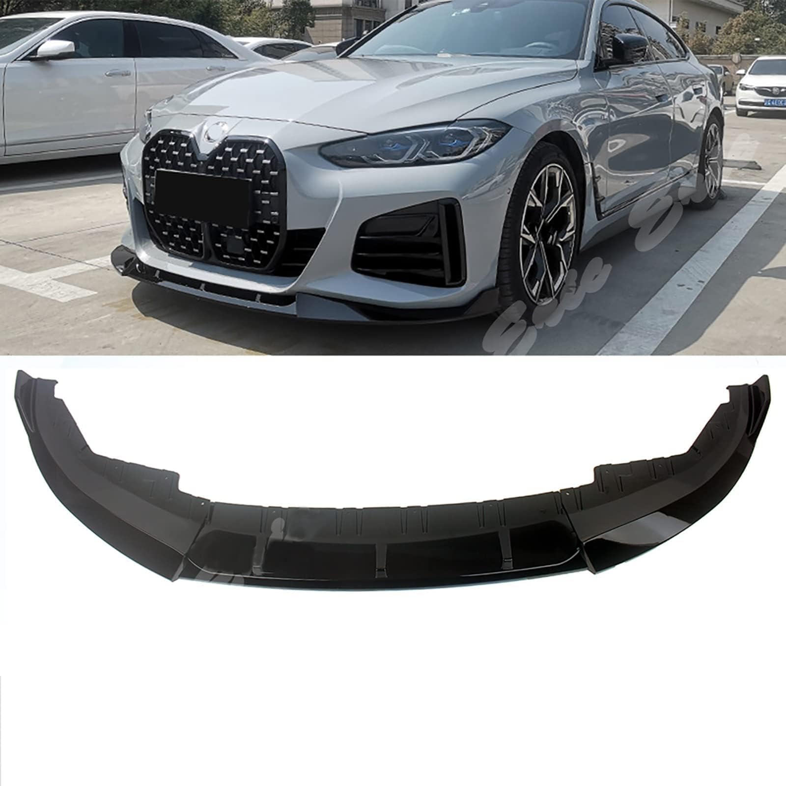 Auto Frontspoiler Lippe für BMW 4er 2020+ G26 420i 430i 435i M440i, Antikollisions FrontstoßStange Splitter Diffusor Frontlippe Spoiler Protector von LUISAS