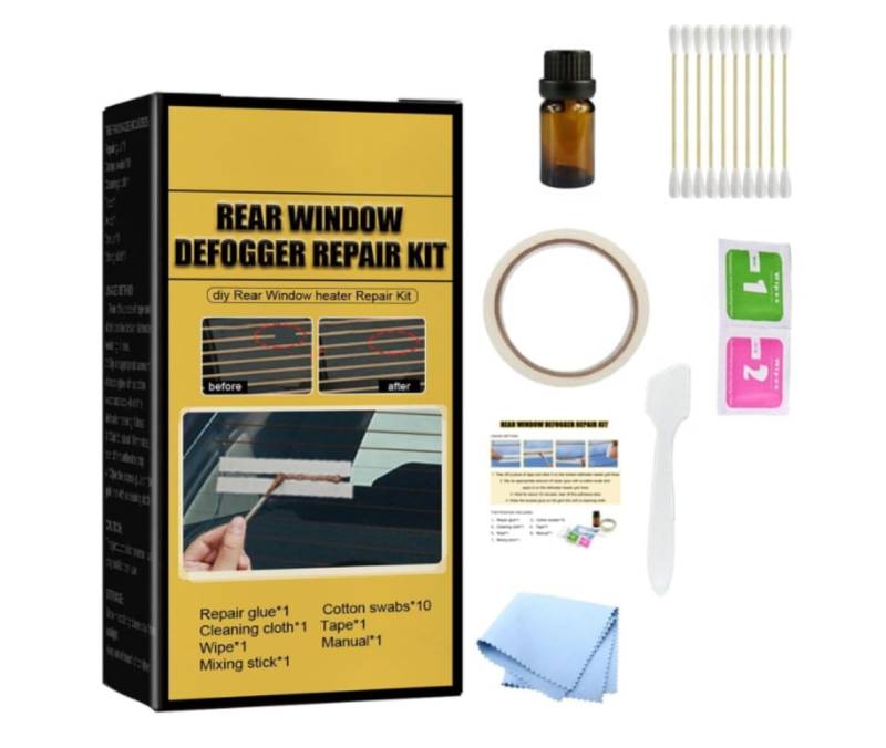 Heckscheibenheizung Reparaturset, Reparatursatz Für Den Heckscheibenentfroster Für Autos, Auto-Heckscheiben-Defogger-Defroster-Reparatur-Set Für Zerkratzte, Beschädigte Kühlergrilllinie (1 pc) von LUISAS