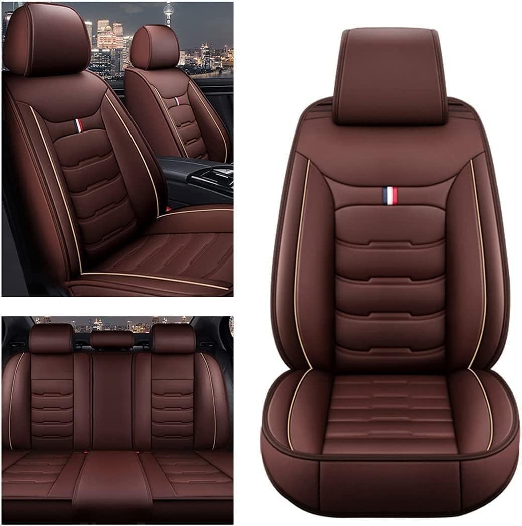 LUISAS Auto Leder Sitzbezügesets für Hyundai Terracan 2.9 CRDi, Wasserdicht Verschleißfest Innenraum Schonbezüge sitzschoner Auto Accessories,Coffee Style von LUISAS