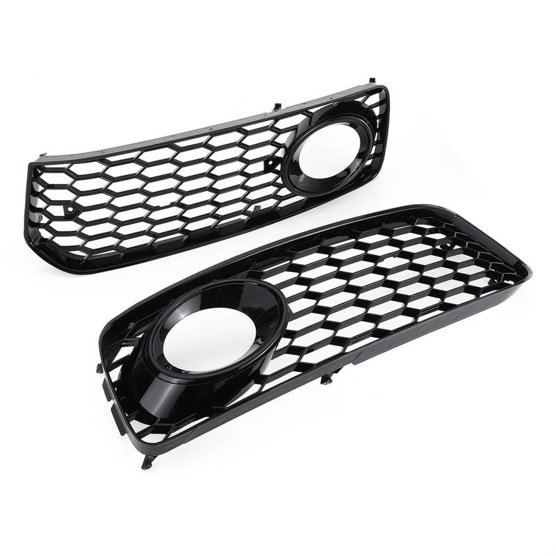 Nebelscheinwerfer Gitter für Audi A5 S-Line / S5 B8 RS5 2008 2009 2010 2011 2012,Vorne Links Rechts Unteren Stoßstange Nebelscheinwerfer Grill Abdeckung Trim,A-Glossy Black von LUISAS