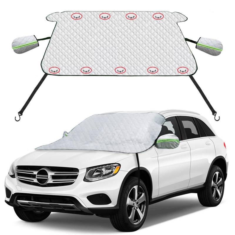 LULUETPUE Frontscheibenabdeckung Auto Faltbare Windschutzscheibenabdeckung mit Magnet Fixierung Scheibenabdeckung Winter Abdeckung Frontscheibe Auto gegen EIS/Schnee/Frost/Staub/Sonne (170 x 150 cm) von LULUETPUE