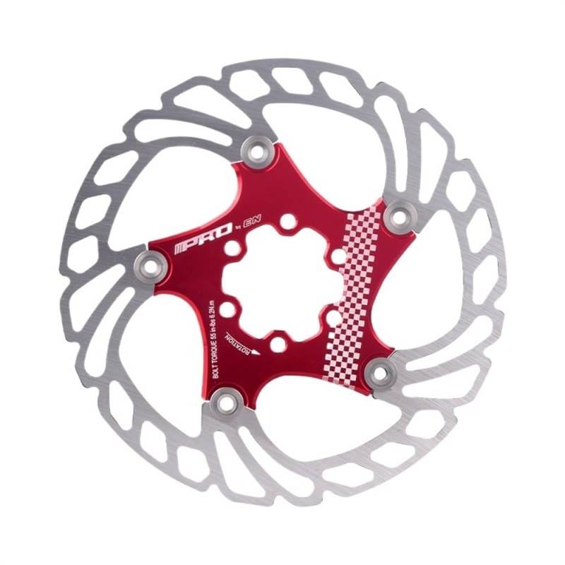 Bremsscheibe 203 mm/180 mm/160 mm/140 mm 6 Zoll Nagel Edelstahl -Rotorscheibenbremse geeignet for MTB Mountain Road Cruiser Fahrradteile Bremsscheiben(Red 140mm) von LUOKEKE