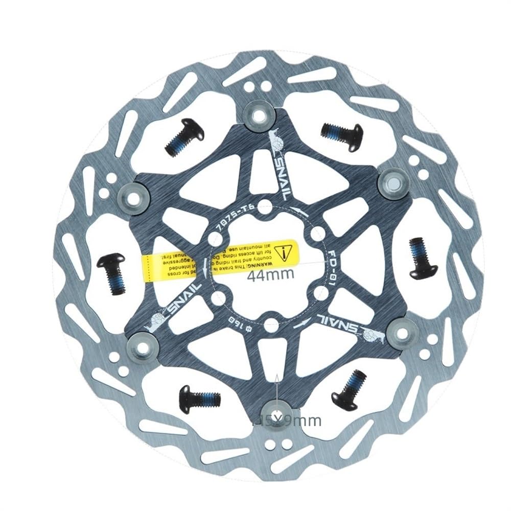 Bremsscheibe Fahrrad Disc Bremsbeläge 160 180 203 Mm Aluminium Legierung 6 Nagel Rotor Rennrad Schwimmende Scheiben Teil Zubehör Bremsscheiben(160 Titanium 1pcs) von LUOKEKE