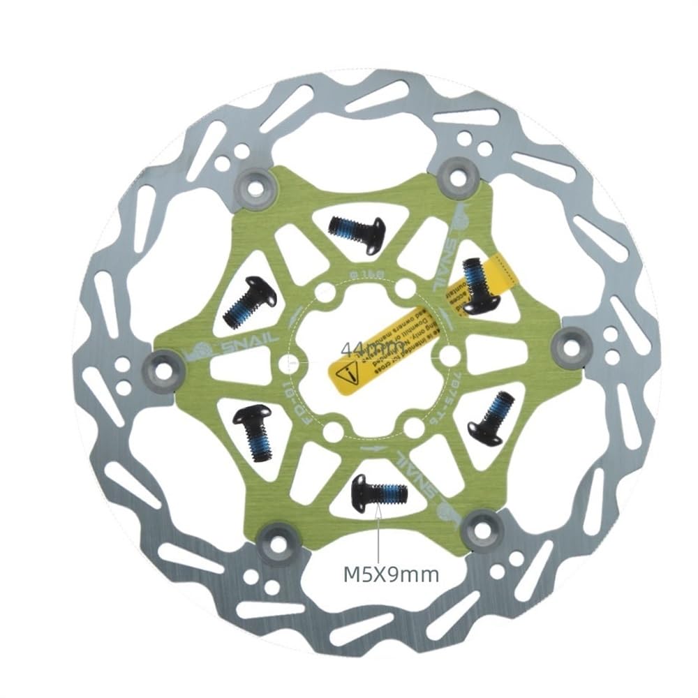 Bremsscheibe Fahrrad Disc Bremsbeläge 160 180 203 Mm Aluminium Legierung 6 Nagel Rotor Rennrad Schwimmende Scheiben Teil Zubehör Bremsscheiben(160mm Green 1PCS) von LUOKEKE