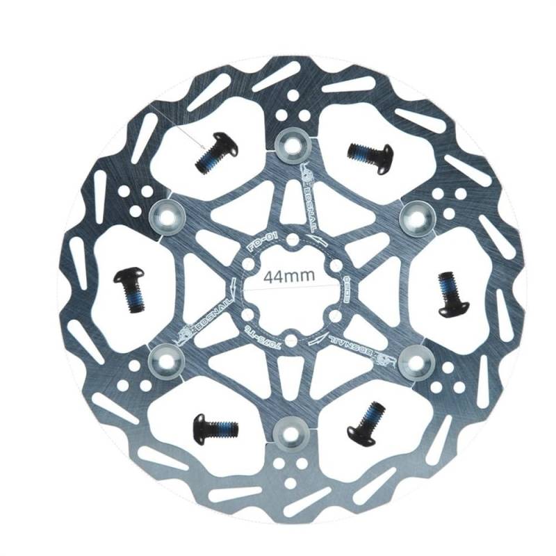 Bremsscheibe Fahrrad Disc Bremsbeläge 160 180 203 Mm Aluminium Legierung 6 Nagel Rotor Rennrad Schwimmende Scheiben Teil Zubehör Bremsscheiben(203 Titanium 1pcs) von LUOKEKE