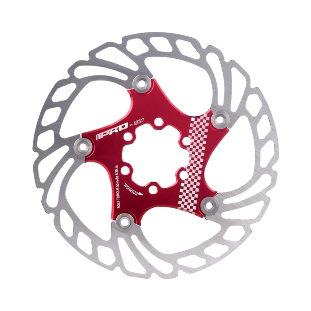 Bremsscheibe Mountainbike Edelstahl -Skid -Scheibe 140 mm 160 mm 180 mm 203 mm dünne und leichte Bremsbeläge schwimmende Rotoren Fahrradteile Bremsscheiben(160MM red) von LUOKEKE