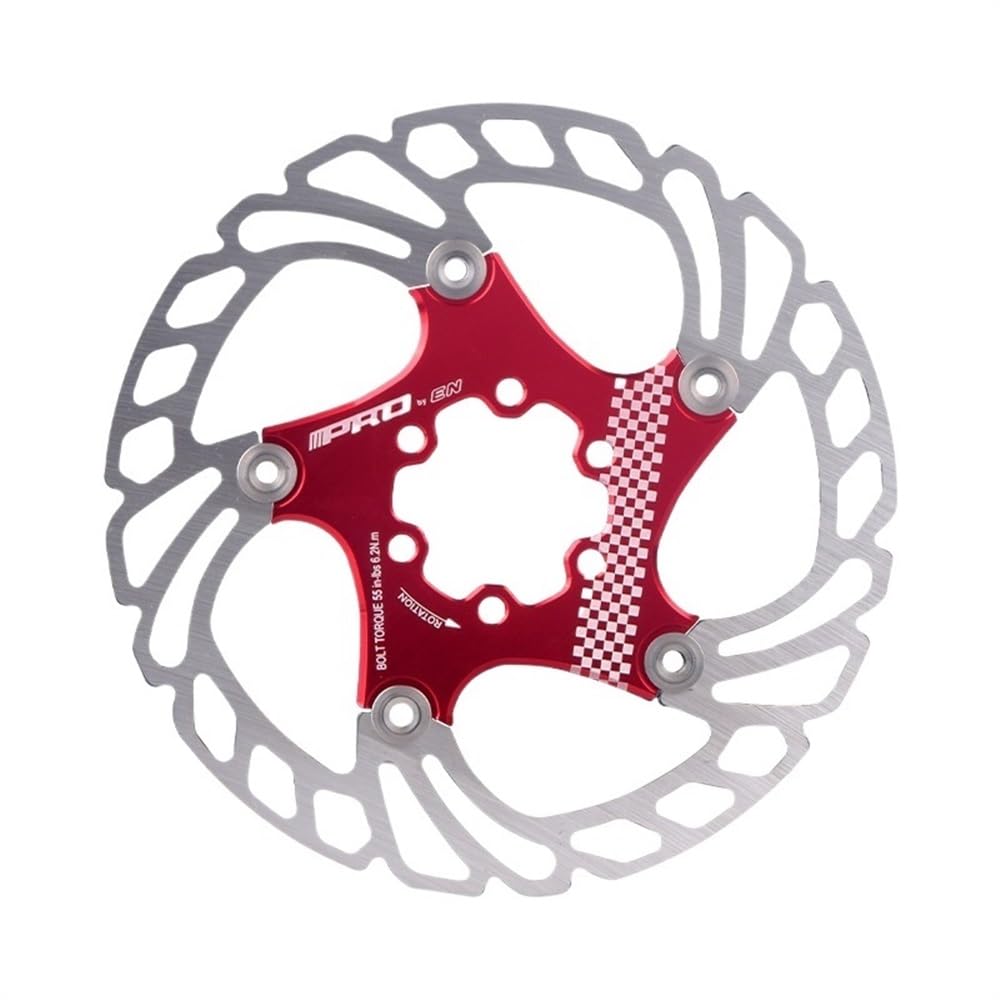 Bremsscheibe Mountainbike Edelstahl -Skid -Scheibe 140 mm 160 mm 180 mm 203 mm dünne und leichte Bremsbeläge schwimmende Rotoren Fahrradteile Bremsscheiben(203MM red) von LUOKEKE